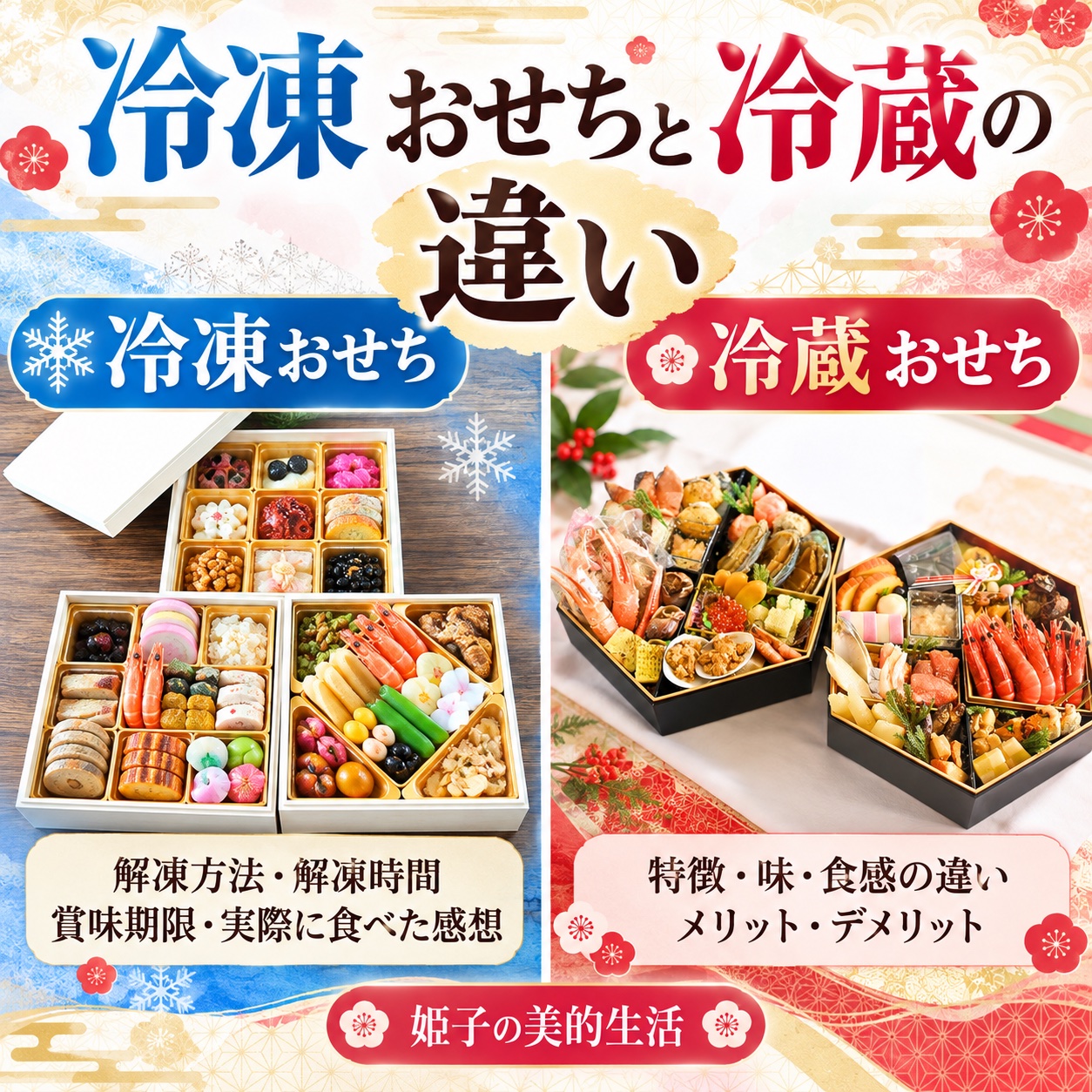 冷凍おせちと冷蔵おせちの違い
